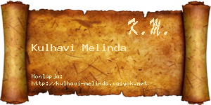 Kulhavi Melinda névjegykártya